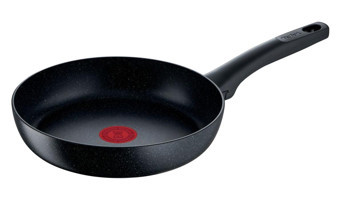 Tefal Black Stone Plastik Saplı Alüminyum 32 cm Düz Tava Siyah