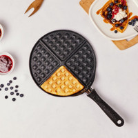 Karaca Mutfaksever Plastik Saplı Bio Granit 26 cm Waffle Tava Siyah