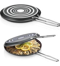 Beren Çift Taraflı Metal Saplı Döküm 32 cm Balık Tava Siyah