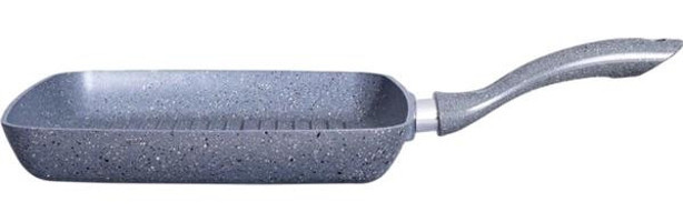 Mehtap Kare Plastik Saplı Döküm 28 cm Grill Tava Gri
