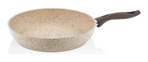 Falez Granitec CRE3012 Plastik Saplı Alüminyum 30 cm Düz Tava Krem