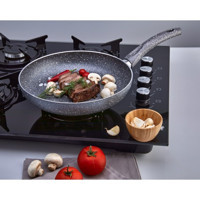 Polo Chef Fiesta Plastik Saplı Alüminyum 32 cm Düz Tava Gri