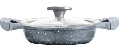 Thermoad Kapaklı Plastik Saplı Alüminyum Döküm 20 cm Sahan Tava Gri