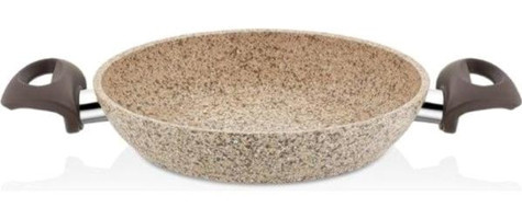 Falez Casa Milano Plastik Saplı Alüminyum Döküm 24 cm Sahan Tava Krem