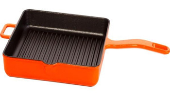 O.M.S 3265 Döküm Saplı Demir Döküm 30 cm Grill Tava Turuncu
