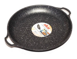 Alkar Döküm Saplı Döküm 36 cm Düz Tava Gri