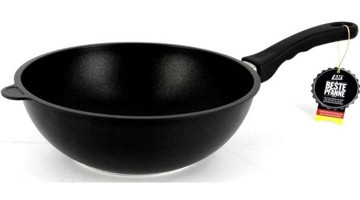 Amt 1136SE Plastik Saplı Döküm 36 cm Wok Tava Siyah