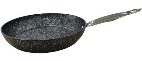 O.M.S 3207 Metal Saplı Alüminyum 28 cm Düz Tava Siyah