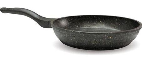 Viyalente Plastik Saplı Döküm 28 cm Düz Tava Siyah