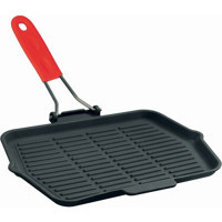 Lava Dikdötrgen Silikon Saplı Döküm 21x30 cm Grill Tava Siyah