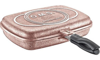 O.M.S Plastik Saplı Alüminyum 36 cm Balık Tava Krem