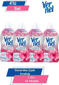 Vernel Max Konsantre Çiçek Ferahlığı 55 Yıkama Yumuşatıcı 4x1.32 lt