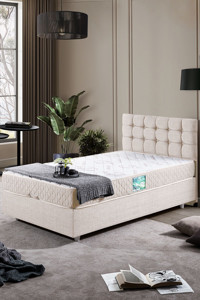Setay Venedik 120x200 cm Başlıklı Yataklı Sandıklı Tek Kişilik Baza Seti Beyaz