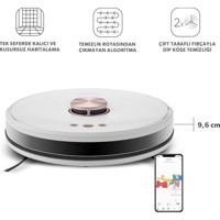 Homend 1283H Haritalı Moplu Çift Fırçalı Hepa Filtreli Islak Kuru 3000 Pa Beyaz