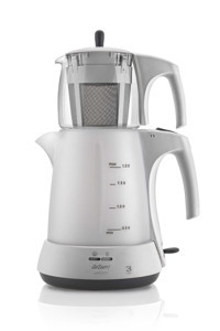 Arzum AR 3028 Cam Demlikli 1650 W Plastik Gövdeli Beyaz Çay Makinesi