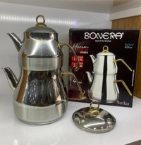 Bonera Harem Jumbo Boy Çelik Çaydanlık Gümüş