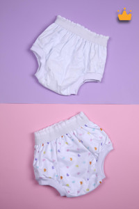 Babyhola Yüksek Emici Lüks Kalp Desenli Beyaz 20-25 kg 2'li Sızdırmayan Yıkanabilir Alıştırma Külodu