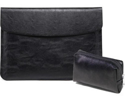 Szykd A2141 16 inç Deri Su Geçirmez Kılıf Laptop Çantası Siyah