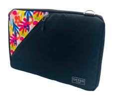 Differ Studio Sulu Boya Desenli 13-14.9 inç Kumaş Su Geçirmez Kılıf Laptop Çantası Siyah