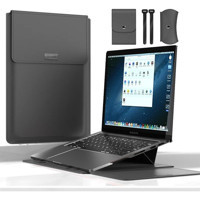 Teknet Store A2941 A3114 15 inç Deri Su Geçirmez Kılıf Laptop Çantası Gri