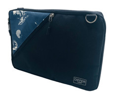 Differ Studio Okyanus Desenli 15-15.9 inç Kumaş Su Geçirmez Kılıf Laptop Çantası Lacivert-Siyah