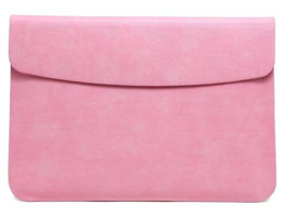 Szykd A1534 12 inç Suni Deri Su Geçirmez Kılıf Laptop Çantası Pembe