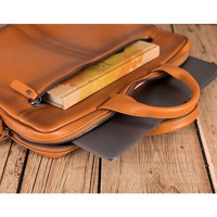 Bouletta Apollo RST2EF 13-14 inç Deri Su Geçirmez El-Omuz Laptop Çantası Taba