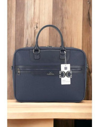 Case Club 15.6 inç Deri Su Geçirmez El-Omuz Laptop Çantası Lacivert