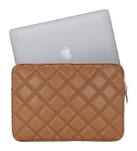 Case Club 13-14 inç Suni Deri Su Geçirmez Kılıf Laptop Çantası Taba