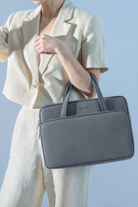 Tomtoc VersAtile A11D3K1 13-14.9 inç Kumaş Su Geçirmez El-Omuz Laptop Çantası Gri