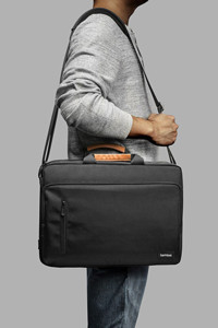 Tomtoc Defenderace A50-E01D 15.6 inç Polyester Su Geçirmez El-Omuz Laptop Çantası Siyah