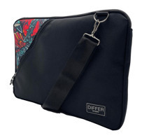 Differ Studio Maske Desenli 15.6 inç Kumaş Su Geçirmez El-Omuz Laptop Çantası Siyah