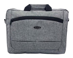 Necati Çanta 15.6 inç Suni Deri Su Geçirmez El-Omuz Laptop Çantası Açık Gri