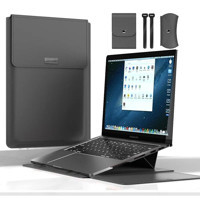 Teknet Store A2992 13-14.9 inç Deri Su Geçirmez Kılıf Laptop Çantası Gri