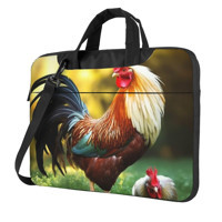 VducK Horoz Desenli 15.6 inç Oxford Kumaş Su Geçirmez El-Omuz Laptop Çantası Siyah