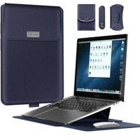Teknet Store A2941 A3114 15 inç Deri Su Geçirmez Kılıf Laptop Çantası Lacivert