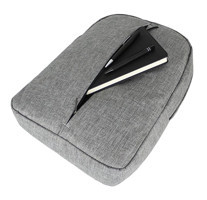 Case Club 15.6 inç Keten Kumaş Su Geçirmez Sırt Laptop Çantası Gri