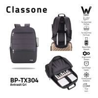 Classone Combo 15.6 inç Kumaş Su Geçirmez Sırt Laptop Çantası Antrasit