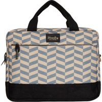 BloominBag Smokey Chevron 15.6 inç Kumaş El-Omuz Laptop Çantası Açık Gri