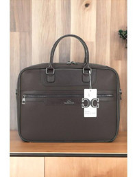 Case Club 15.6 inç Deri Su Geçirmez El-Omuz Laptop Çantası Kahverengi