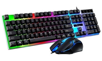 Mmctech Işıklı Siyah Kablolu Klavye Mouse Seti