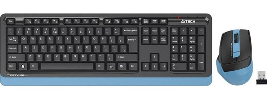 A4 Tech Fg1035 Ergonomik Siyah-Mavi Kablosuz Klavye Mouse Seti