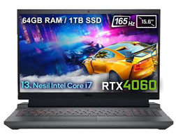 Dell NB Gaming G15 5530 G155530013UV6 Harici GeForce RTX 4060 Intel Core i7 13650HX 64 GB Ram 1 TB SSD 15.6 inç Full HD Ubuntu Laptop