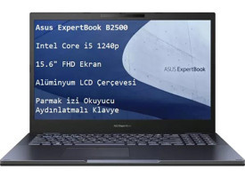 Asus ExpertBook B2500 Dahili Iris Xe Graphics Eligible Intel Core i5 1240P 64 GB Ram 512 GB SSD 15.6 inç Full HD Freedos Laptop