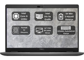 Dell Latitude 3440 Dahili Iris Xe Graphics Eligible Intel Core i5 1235U 8 GB Ram 1 TB SSD 14 inç Full HD Freedos Laptop