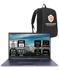 Asus Vivobook 15 X5102ZA EJ1644 Dahili Iris Xe Graphics Eligible Intel Core i5 1235U 16 GB Ram 512 GB SSD 15.6 inç Full HD Freedos Laptop + PER4 Çanta