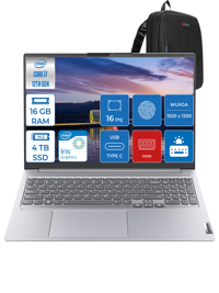 Lenovo ThinkBook 16 TH21CY006LTRF04 Dahili Iris Xe Graphics Eligible Intel Core i7 1255U 16 GB Ram 4 TB SSD 16 inç WUXGA Freedos Laptop