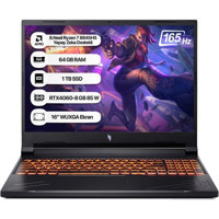 Acer Nitro V16 ANV16-41NH.QRUEY.003-64 Harici GeForce RTX 4060 AMD Ryzen 7 8845HS 64 GB Ram 1 TB SSD 16 inç WUXGA Freedos Gaming Laptop