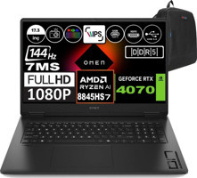 Hp Omen 17-DB0019NT A44QQEAH04 Harici GeForce RTX 4070 AMD Ryzen 5 8845HS 64 GB Ram 1 TB SSD 17.3 inç Full HD Windows 11 Home Gaming Laptop + Zetta Çanta