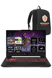 Asus TUF Gaming LP124 Harici GeForce RTX 4070 AMD Ryzen 9 8945H 24 GB Ram 256 GB SSD 15.6 inç Full HD Freedos Gaming Laptop + PER4 Çanta